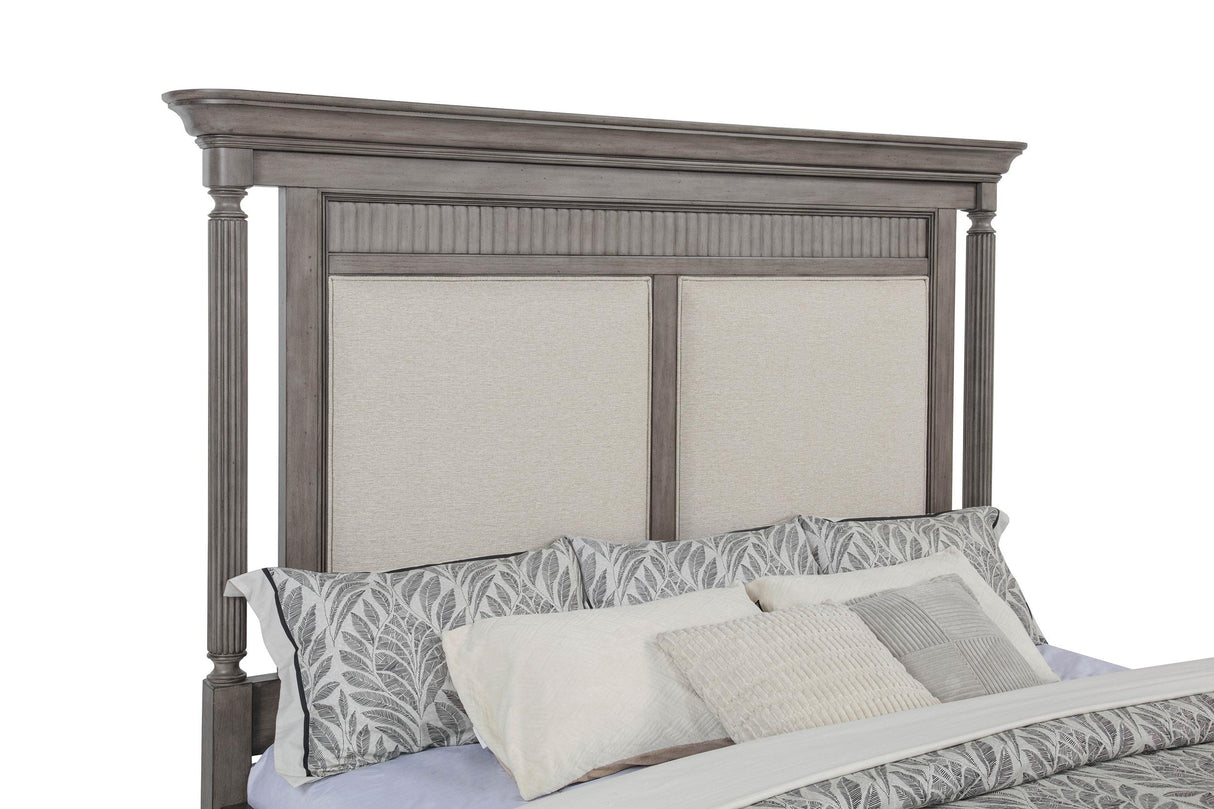 Cresswell Eastern King Upholstered Panel Bed Weathered Taupe from Coaster - Luna Furniture