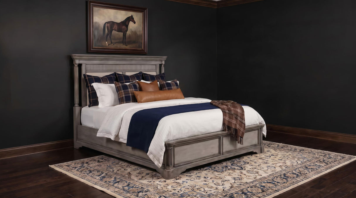 Cresswell Weathered Taupe California King Panel Bed