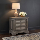 Cresswell Weathered Taupe 3-Drawer Nightstand