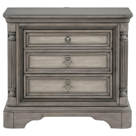 Cresswell Weathered Taupe 3-Drawer Nightstand from Coaster - Luna Furniture