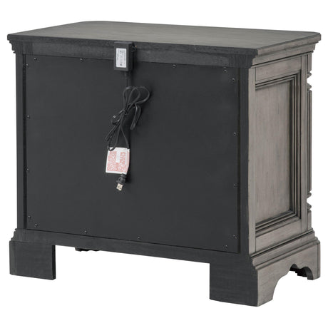 Cresswell Weathered Taupe 3-Drawer Nightstand from Coaster - Luna Furniture