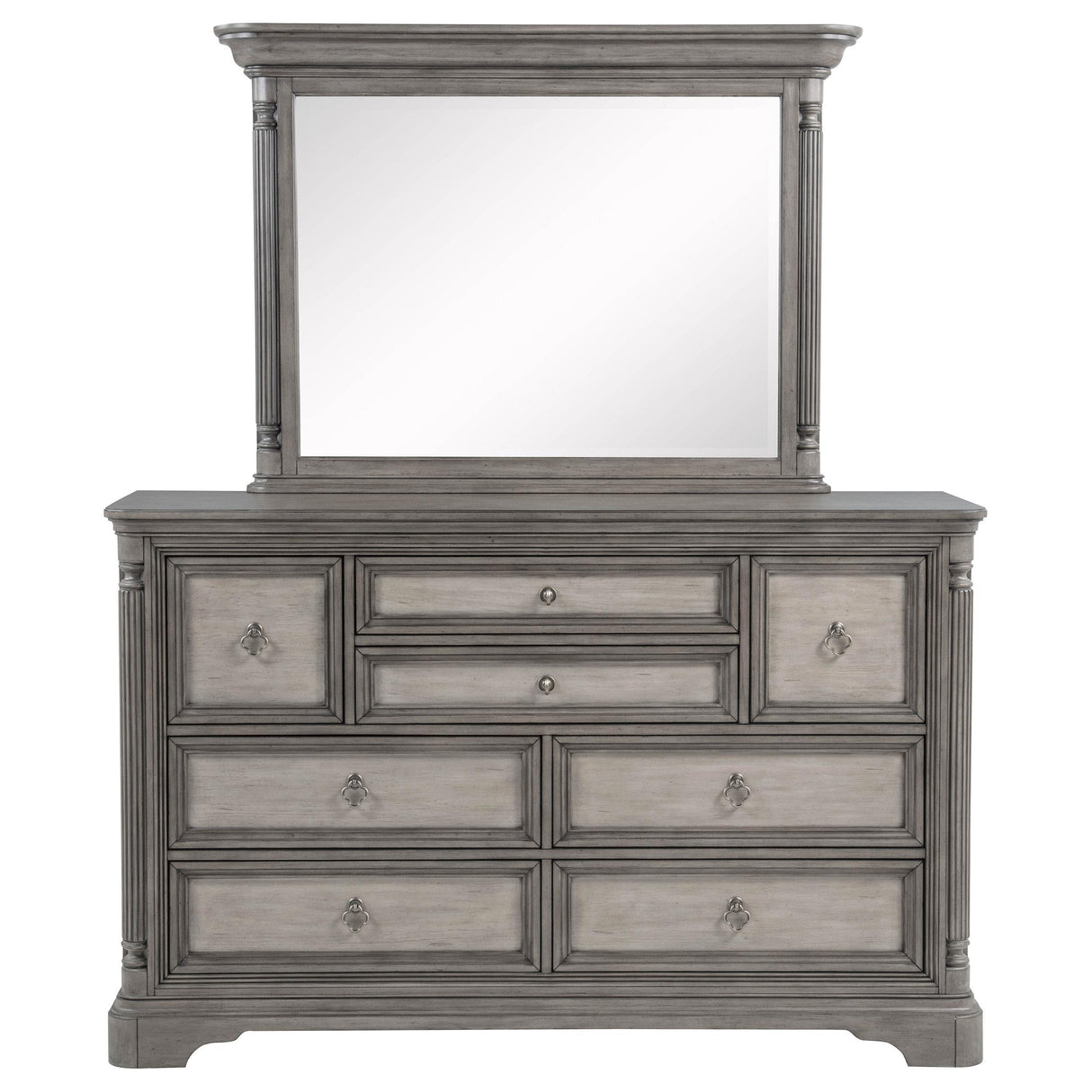 Cresswell 8-drawer Dresser with Mirror Weathered Taupe from Coaster - Luna Furniture