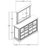 Cresswell Weathered Taupe 8-Drawer Dresser with Mirror