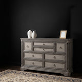 Cresswell Weathered Taupe 8-Drawer Bedroom Dresser