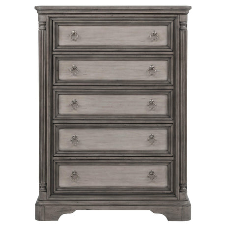 Cresswell Weathered Taupe 5-Drawer Chest of Drawers from Coaster - Luna Furniture