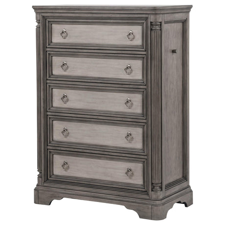Cresswell Weathered Taupe 5-Drawer Chest of Drawers from Coaster - Luna Furniture