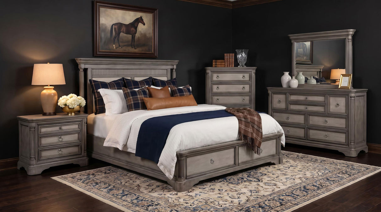 Cresswell Weathered Taupe 5-Drawer Chest of Drawers
