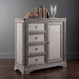Cresswell Weathered Taupe 4-Drawer Door Chest with Hidden Storage from Coaster - Luna Furniture