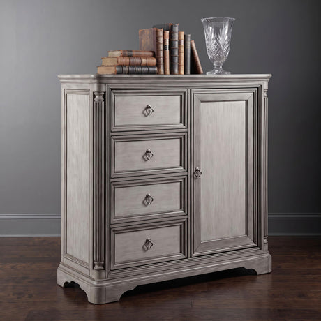 Cresswell Weathered Taupe 4-Drawer Door Chest with Hidden Storage from Coaster - Luna Furniture