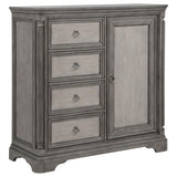 Cresswell 4-drawer Door Chest with Hidden Storage Weathered Taupe from Coaster - Luna Furniture