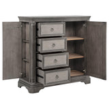 Cresswell 4-drawer Door Chest with Hidden Storage Weathered Taupe from Coaster - Luna Furniture