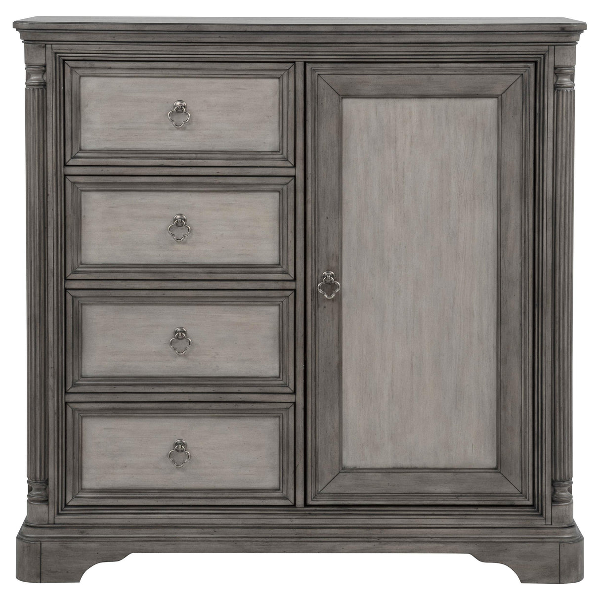 Cresswell 4-drawer Door Chest with Hidden Storage Weathered Taupe from Coaster - Luna Furniture