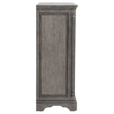 Cresswell Weathered Taupe 4-Drawer Door Chest with Hidden Storage from Coaster - Luna Furniture