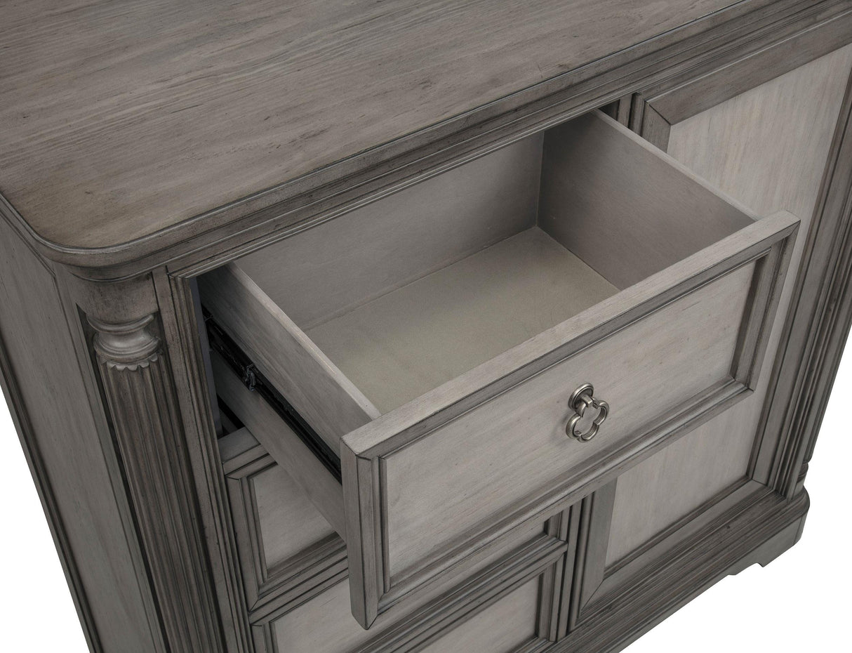 Cresswell 4-drawer Door Chest with Hidden Storage Weathered Taupe from Coaster - Luna Furniture