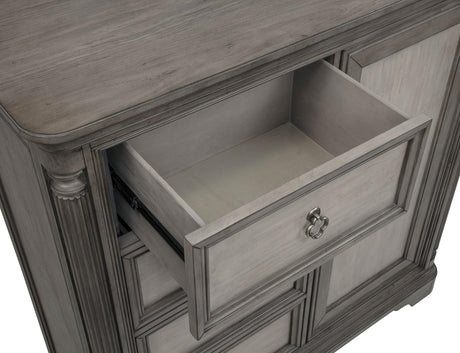 Cresswell Weathered Taupe 4-Drawer Door Chest with Hidden Storage from Coaster - Luna Furniture