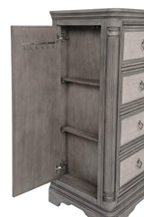 Cresswell 4-drawer Door Chest with Hidden Storage Weathered Taupe from Coaster - Luna Furniture