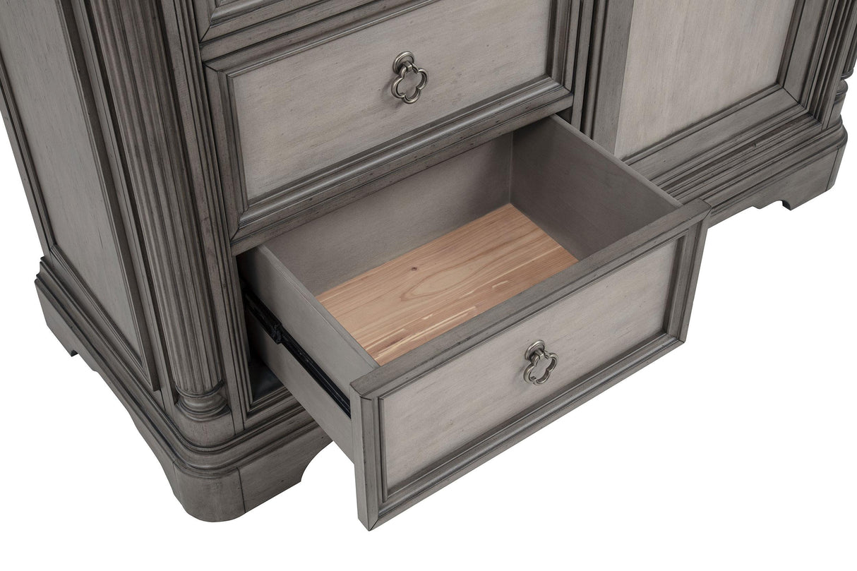 Cresswell 4-drawer Door Chest with Hidden Storage Weathered Taupe from Coaster - Luna Furniture