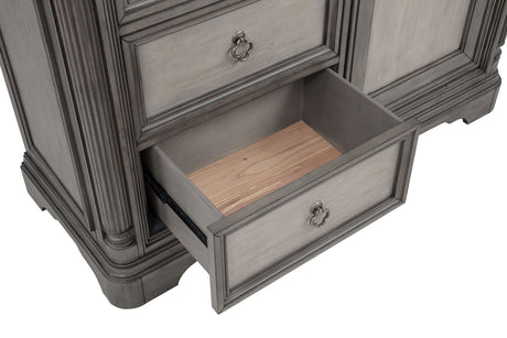 Cresswell Weathered Taupe 4-Drawer Door Chest with Hidden Storage from Coaster - Luna Furniture