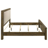 Doherty Eastern King Linen Upholstered Panel Bed Rustic Brown from Coaster - Luna Furniture