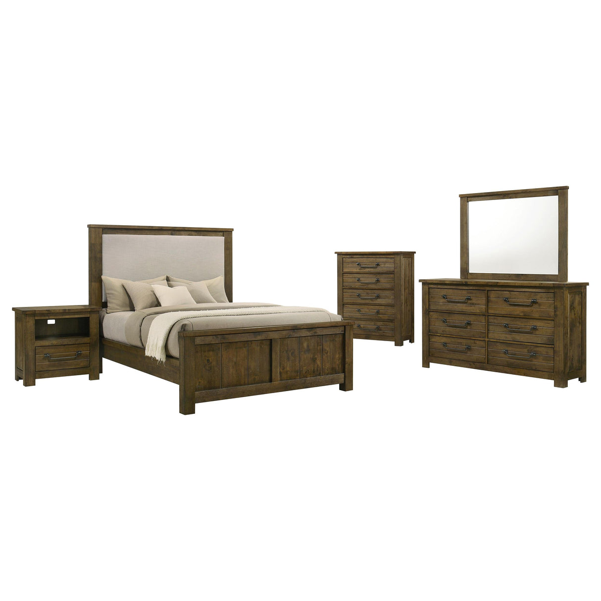 Doherty 5-piece California King Bedroom Set Rustic Brown from Coaster - Luna Furniture