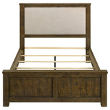 Doherty Rustic Brown Linen Upholstered Queen Panel Bed from Coaster - Luna Furniture