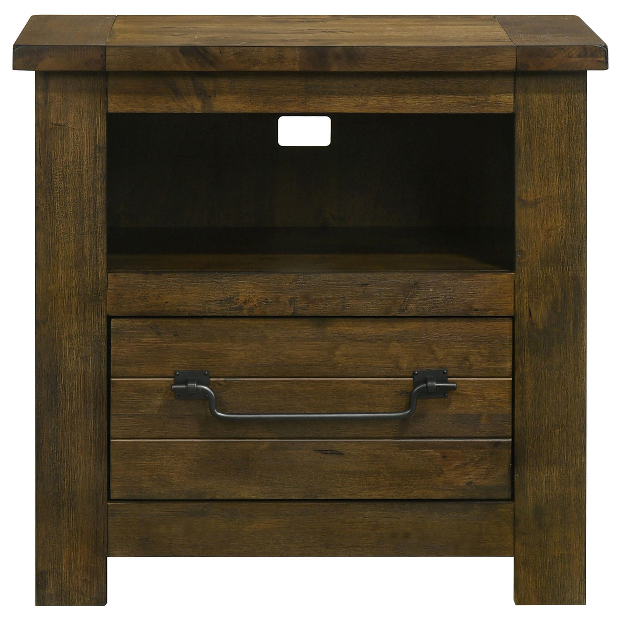 Doherty 1-drawer Nightstand Bedside Table Rustic Brown from Coaster - Luna Furniture