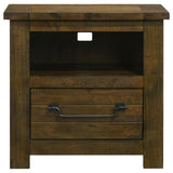 Doherty 1-drawer Nightstand Bedside Table Rustic Brown from Coaster - Luna Furniture