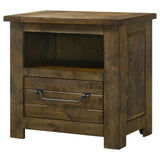 Doherty 1-drawer Nightstand Bedside Table Rustic Brown from Coaster - Luna Furniture