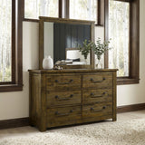 Doherty 6-Drawer Dresser with Mirror Rustic Brown from Coaster - Luna Furniture