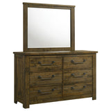 Doherty 6-Drawer Dresser with Mirror Rustic Brown from Coaster - Luna Furniture