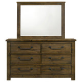 Doherty 6-Drawer Dresser with Mirror Rustic Brown from Coaster - Luna Furniture