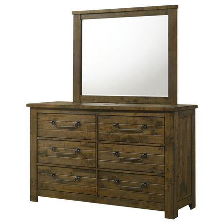 Doherty 6-Drawer Dresser with Mirror Rustic Brown from Coaster - Luna Furniture