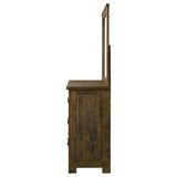 Doherty 6-Drawer Dresser with Mirror Rustic Brown from Coaster - Luna Furniture