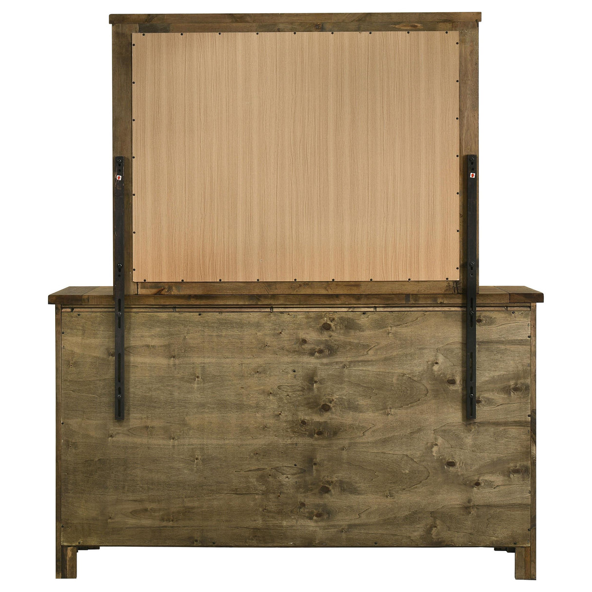 Doherty 6-Drawer Dresser with Mirror Rustic Brown from Coaster - Luna Furniture