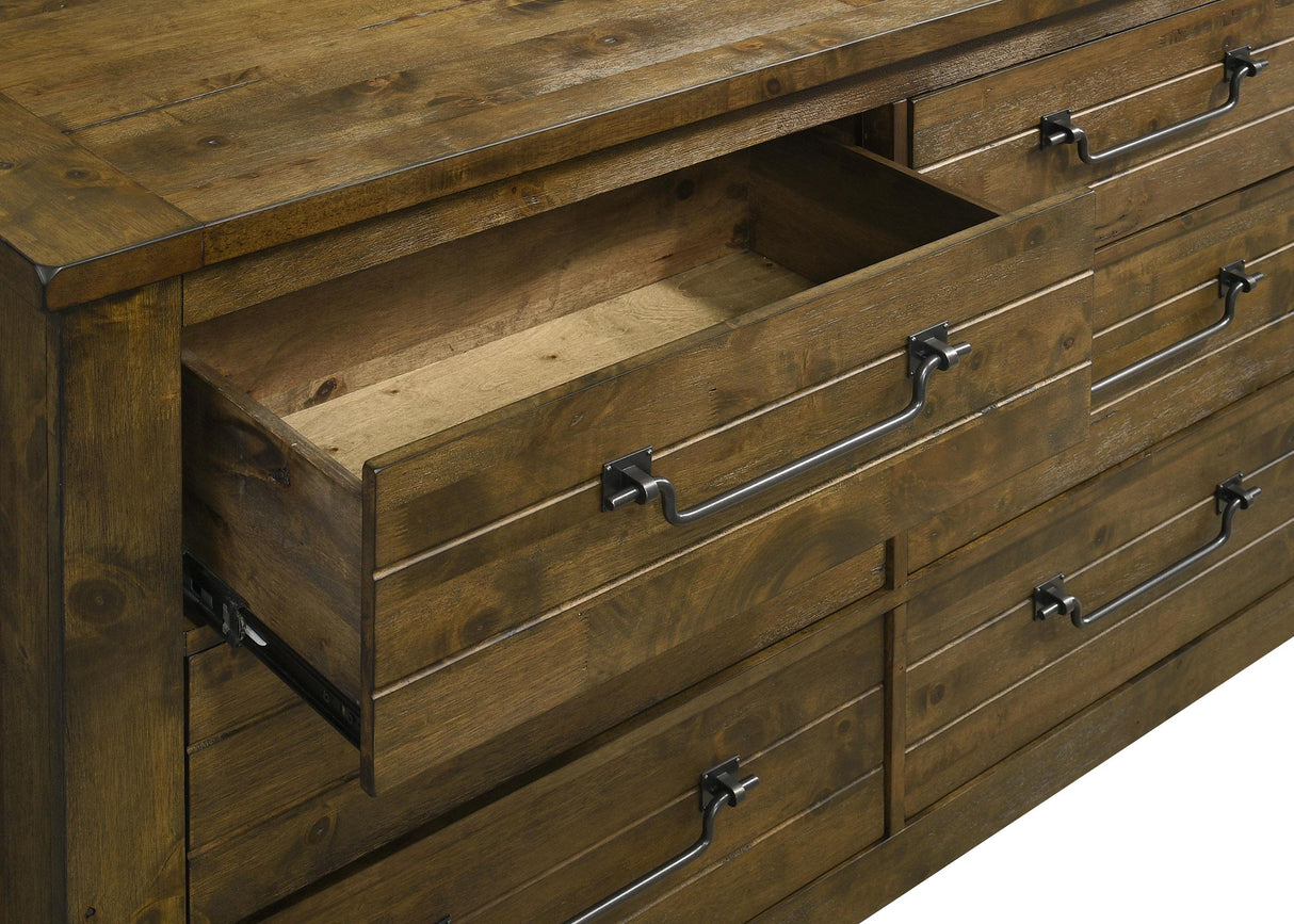 Doherty 6-Drawer Dresser with Mirror Rustic Brown from Coaster - Luna Furniture