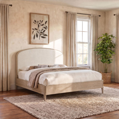Lucaire Sandstone/Cream Upholstered California King Panel Bed from Coaster - Luna Furniture