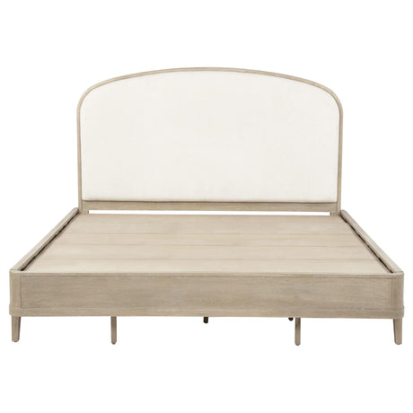 Lucaire Sandstone/Cream Upholstered California King Panel Bed from Coaster - Luna Furniture