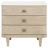 Lucaire Sandstone 3-drawer Nightstand Bedside Table from Coaster - Luna Furniture