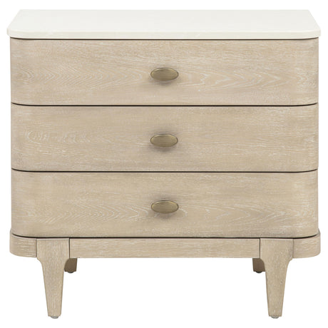 Lucaire Sandstone 3-Drawer Nightstand from Coaster - Luna Furniture