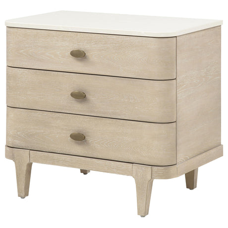 Lucaire Sandstone 3-Drawer Nightstand from Coaster - Luna Furniture