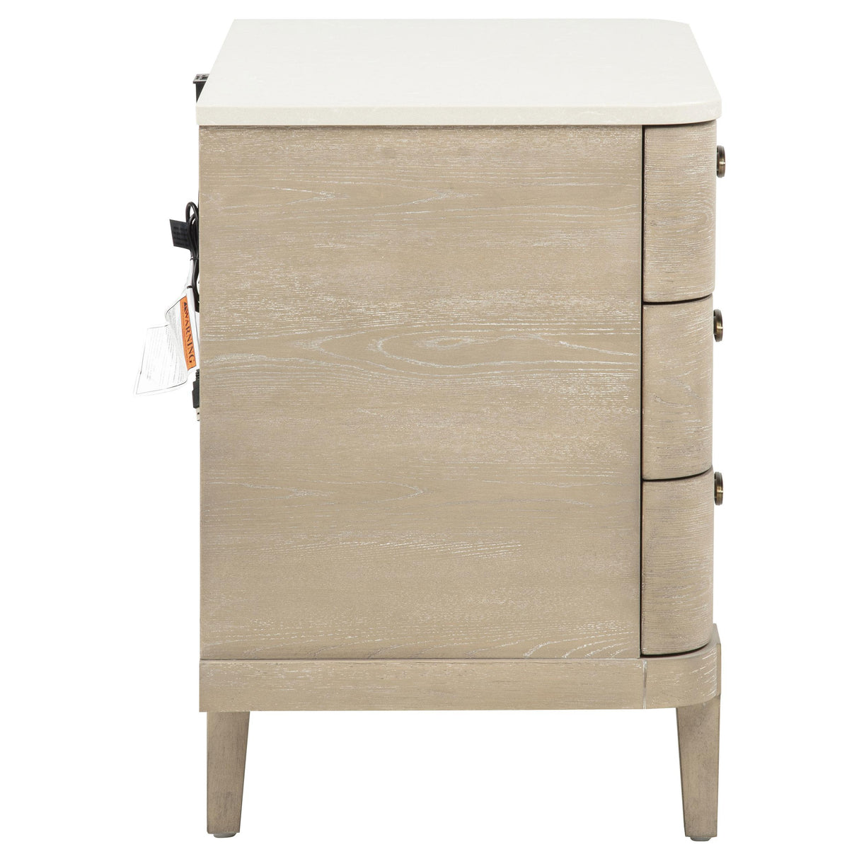 Lucaire Sandstone 3-drawer Nightstand Bedside Table from Coaster - Luna Furniture