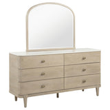 Lucaire Sandstone 6-drawer Dresser Cabinet with Mirror from Coaster - Luna Furniture