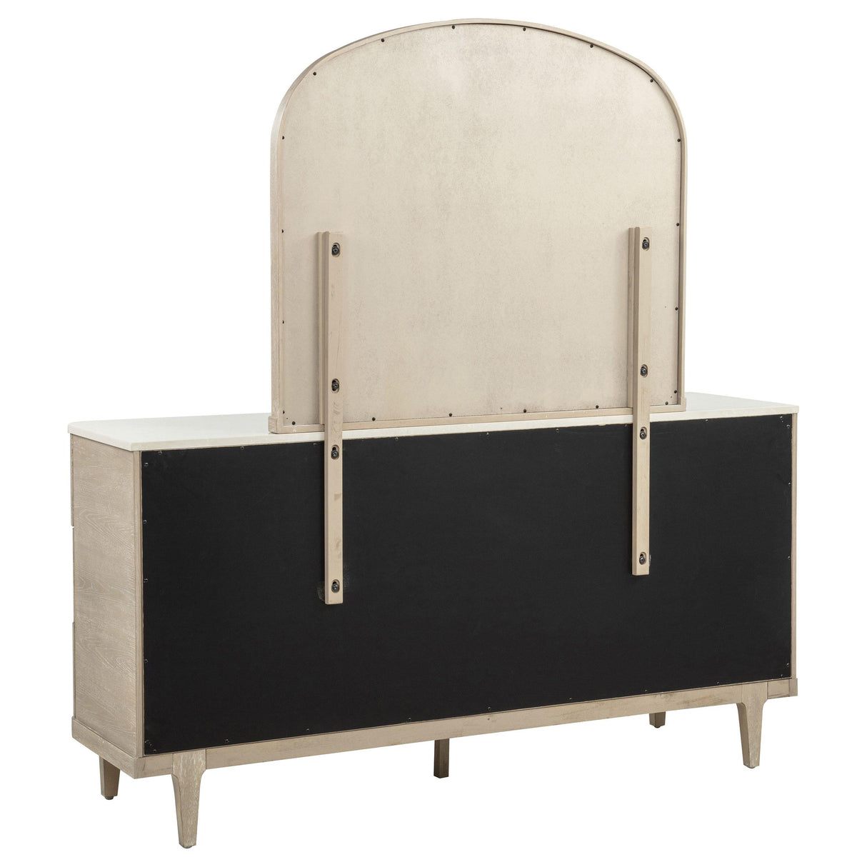 Lucaire Sandstone 6-drawer Dresser Cabinet with Mirror from Coaster - Luna Furniture
