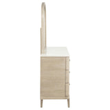 Lucaire Sandstone 6-drawer Dresser Cabinet with Mirror from Coaster - Luna Furniture
