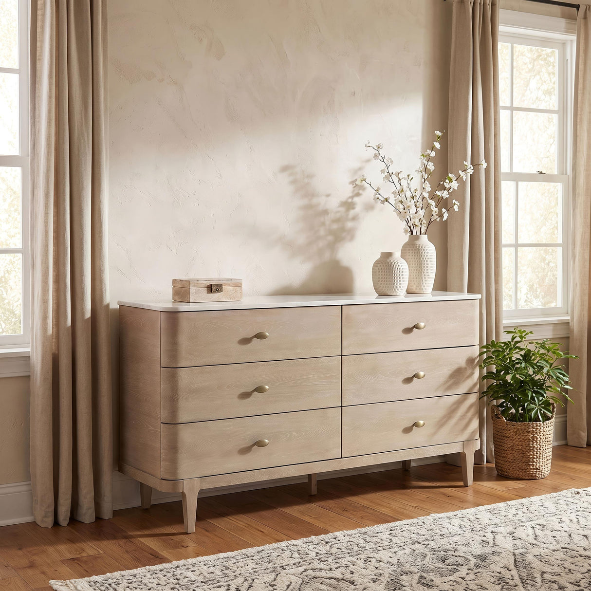 Lucaire Sandstone 6-Drawer Dresser Cabinet from Coaster - Luna Furniture