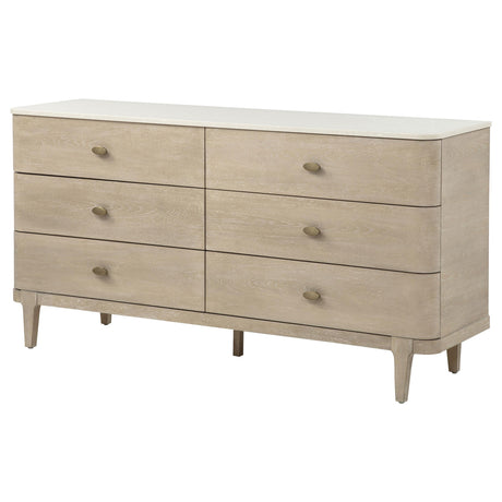 Lucaire Sandstone 6-Drawer Dresser Cabinet from Coaster - Luna Furniture
