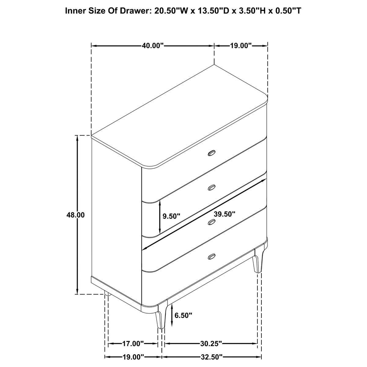 Lucaire Sandstone 5-Drawer Chest of Drawers from Coaster - Luna Furniture