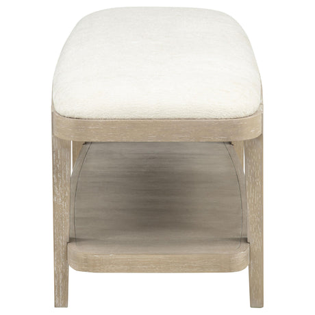 Lucaire Sandstone Upholstered Bedroom Bench from Coaster - Luna Furniture