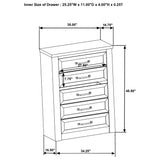 Nevado Weathered Taupe 5-Drawer Chest from Coaster - Luna Furniture