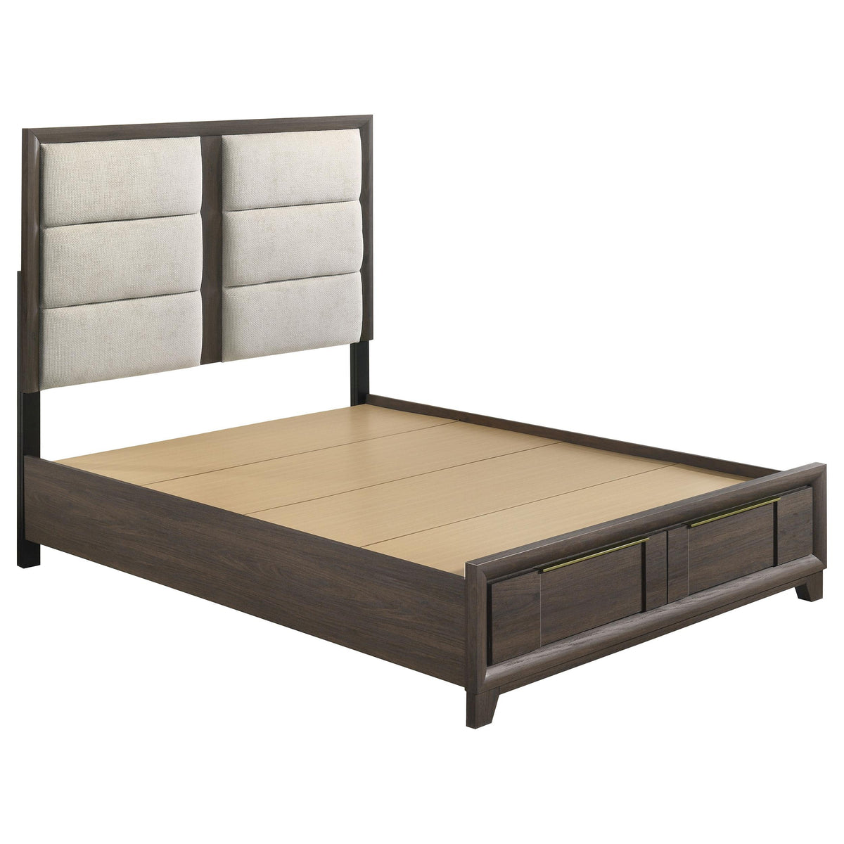 Farre Dark Brown/Beige 4-Piece Eastern King Storage Bedroom Set